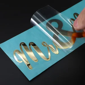 Custom Metal UV Transfer Sticker Transparent Logo Bronzing Hot Silver Transfer Sticker Label