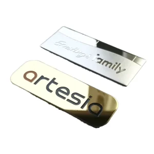Custom Mirror Gold Silver Metal Logo Tags Embossed Brand Nameplates
