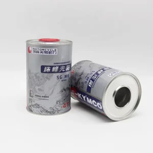 Custom Motor Oil Tinplate Empty Containers 1 Liter Round Metal Engine Oil Tin Cans for Oil Portable Package