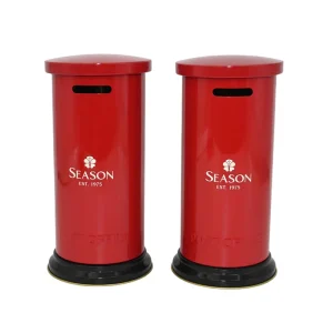 Custom Post Box Shape Cylinder Tin Can Vintage Mailbox Design Empty Metal Tin Container for Candy Cookie Gift Packaging