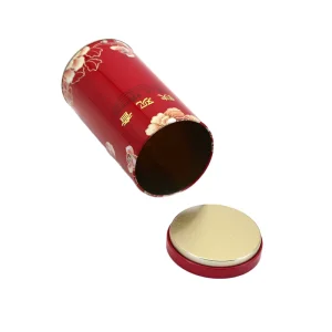 Custom Print Cylinder Tinplate Airtight Tea Coffee Canister for Herb Matcha Powder Double Inner Lid Round Metal Can