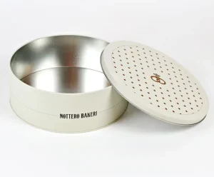 Custom Printed 220x80mm Round Tin Can with Hinge Lid for Cookie, Chocolate and Candy