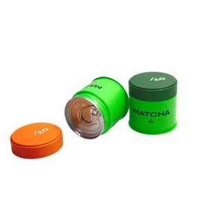 Custom Printed Airtight Matcha Tin Can Food-Grade Metal Container with Pull-Ring Tab Lid for Tea Powder Storage, 30g 40g