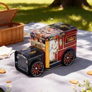 Custom Printed Car-Shaped Food Grade Tinplate Candy Can with Custom Color and Style