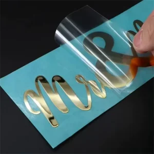 Custom Printed Clear 3D Metal Sticker UV Transfer Labels with Gold and Silver Foil Vinyl Logo