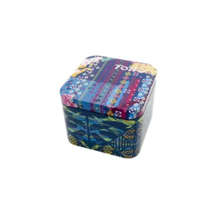 Custom Printed Colorful Square Metal Tin Box with Seal Lid for Coffee