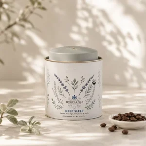 Custom Printed Cylindrical Recyclable Food-Safe Metal Tea Tin Container for Tea and Coffee Bean Packaging