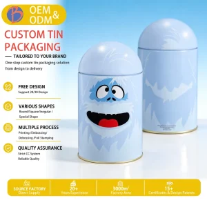 Custom Printed Eco Friendly Tin Metal Cans High Quality Box for Chocolate & Jelly Food Packaging