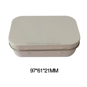 Custom Printed Empty Hinge Tin Box Custom Rectangle Tinplate Metal Packaging Multi Purpose Gift Food Storage Metal Case