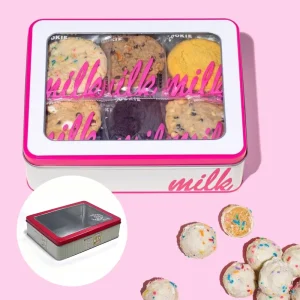 Custom Printed Food Grade Airtight Empty Candy Mint Packaging Clear Square Large Metal Cookie Tin Box with Window