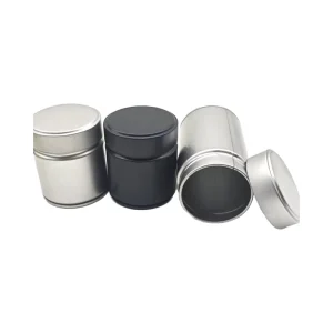 Custom Printed Food Grade Airtight Tinplate Box with Screw Cap for Powder Matcha Storage
