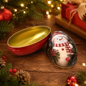 Custom Printed Food Grade Reusable Christmas Tin Box Metal Container Gift Packaging for Cookie Candy Chocolate
