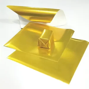 Custom Printed Gold and Silver Aluminum Foil Paper Roll Food Grade Chocolate Wrapping Material