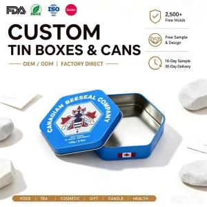 Custom Printed Irregular-Shape Metal Tin Box for Candles and Gifts