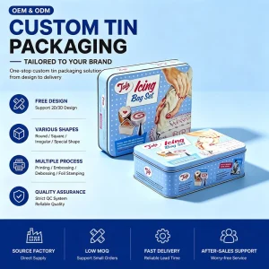 Custom Printed Large-Capacity Rectangular Tinplate Box for Mooncakes and Biscuits
