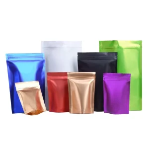 Custom Printed Logo Aluminum Foil Stand-Up Resealable Zipper Pouch Metallized Bag for Tea Snack Coffee Bean Packaging