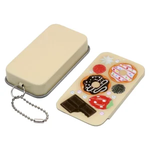 Custom Printed Mini Sliding Metal Tin Box with Keychain for Mints, Jewelry, or Candy