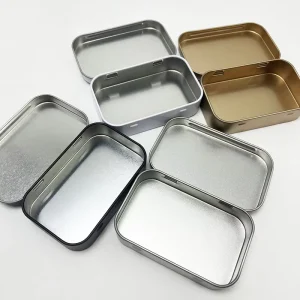 Custom Printed Rectangular or Square Metal Tin Box with Sliding Lid for Gift Packaging
