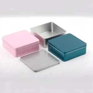 Custom-Printed Recyclable Food-Grade Square Tin Box for Cake, Cookies, Biscuits, and Chocolate