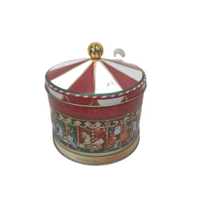 Custom Printed Recyclable Food Grade Tinplate Christmas Candy Tin Box, Music Metal Tin