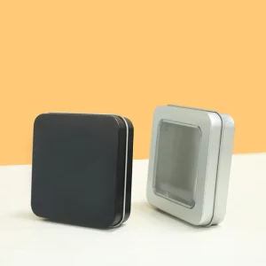 Custom Printed Silver Seamless Square Metal Storage Tin Box With Lid