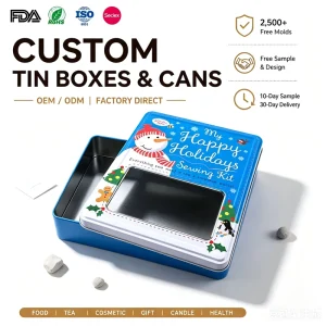 Custom Printed Small Metal Tin Box for Cosmetics, Cleansing Cream, Candy, Mint, Cigarettes, or Crafts