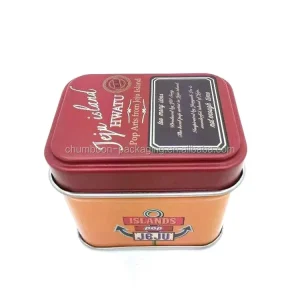 Custom Printed Small Rectangular Tea Tin Box Food-Grade Metal Packaging