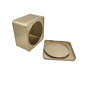 Custom Printed Square Food Grade Metal Tin Can for Egg Roll and Cookie Packaging