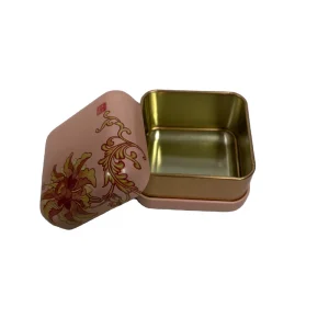 Custom Printed Square Metal Candy Tin Box and Candle Tin Jar