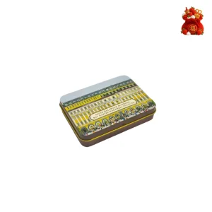 Custom Printed Square Small Empty Metal Tin Box with Lid for Cards