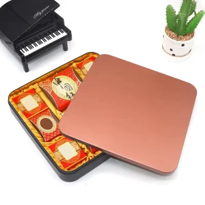 Custom Printed Square and Rectangular Recyclable Metal Tin Box for Chocolate, Cake, and Biscuits