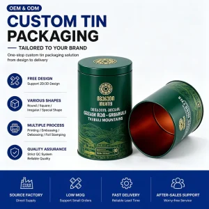 Custom Printed Tea Metal Tin Packaging Box Tinplate Candy Tin Box for Cookie Chocolate Snack Bread Storage Display