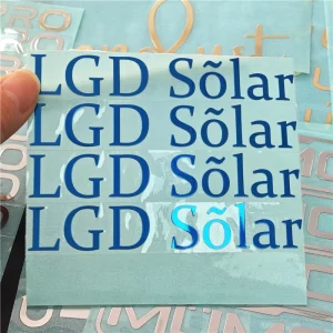 Custom Printed Waterproof Clear 3D Nickel Labels with Gold Foil Metal Black Logo Stickers