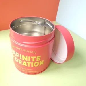 Custom Printing Airtight Coffee Tea Tins Canister Albumen Powder Metal Can Gold Stamp With Screw Cap Round Tin Metal Tin Cans