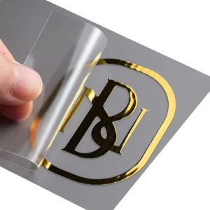 Custom Printing High Quality Self Adhesive Stickers Metal Letter Business Brand logo Label Transfer Embossed Decal Metal Sticker