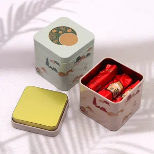 Custom Printing Logo Square Food Grade Metal Packaging Container Case Tin Cans for Food