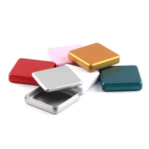 Custom Printing Tea Cookie Storage Box Metal Tin Nail Stickers Packaging Case Gift Travel Square Tin Box with Lid
