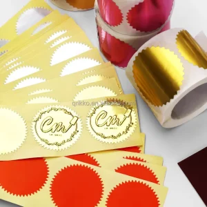 Custom Raised Logo Adhesive 3D Embossed Gold Silver Foil Stamp Label Stickers for Packaging
