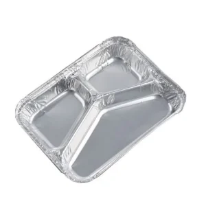Custom Rectangle Aluminum Foil Food Containers with Plastic Lids, Oven Safe