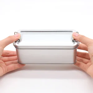 Custom Rectangle Metal Baking Tin Buckle Lock Lid Sandwich Cake Toast Dessert Knafeh Sanck Gift Candy Bread Sushi Cookie Tin Box