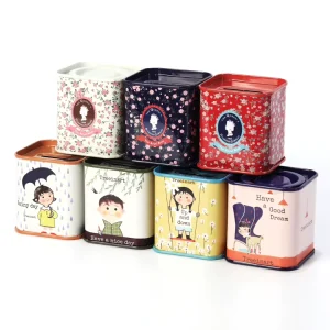 Custom Rectangle Tinplate Tin Can Food Storage for Baby Cookie Cake Canned Goods Pet Food with Glossy Finish