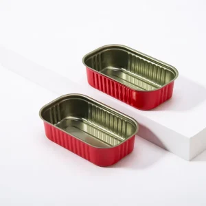 Custom Rectangular 125g Tinplate Cans for Sardine Fish and Crab Meat Food Canning