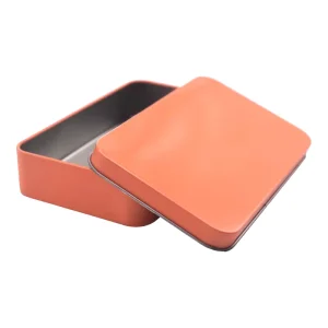 Custom Rectangular Empty Food Grade Tin Box With Separate Lid for Cookies and Gifts