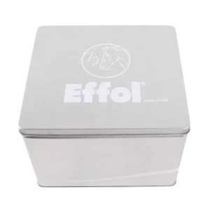 Custom Rectangular Hinged Lid Silver Metal Tin Box, Food Grade, Empty Storage Container