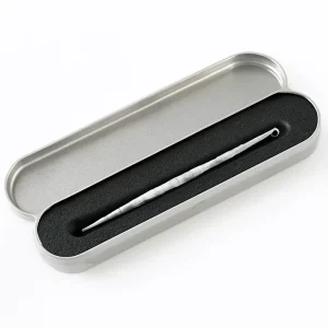 Custom Rectangular Hinged Metal Tinplate Pen Case with Custom Color and Logo for Gift Packaging