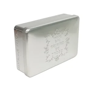 Custom Rectangular Metal Storage Tin Box with Silver Embossed Pattern for Snacks, Food, Chocolate, and Bread
