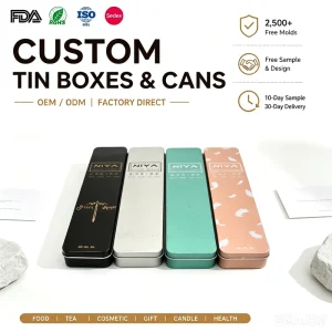 Custom Rectangular Pencil Tin Writing Case Personalized Stationery Metal Box for Consumer Electronics