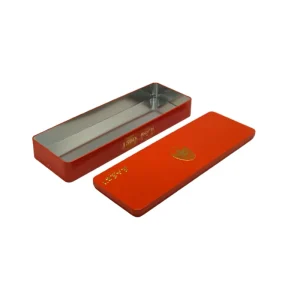 Custom Rectangular Recyclable Food-Grade Metal Tea Packaging Box