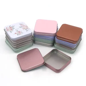 Custom Rectangular Small Square Metal Mint Tin Box for Food, Candy, Sugar, and Chewing Gum