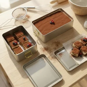 Custom Rectangular Tinplate Box with Lid for Cookie Cake Biscuit Chocolate